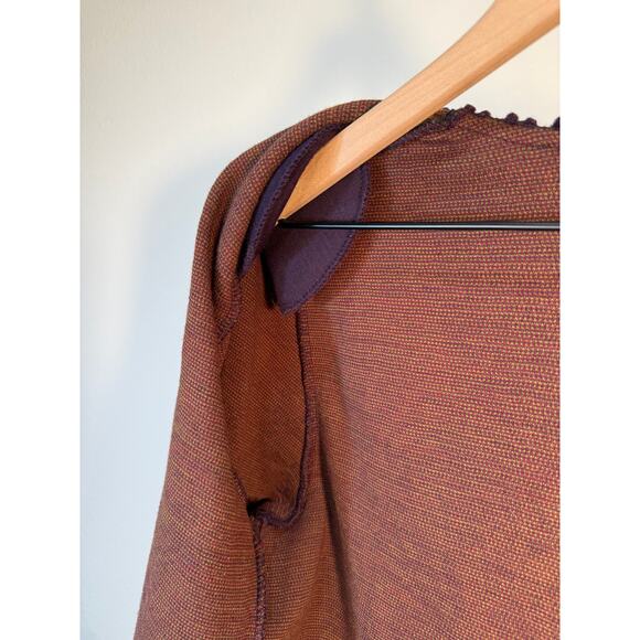 Koret Zip Front Tapestry Knit Jacket Purple Red Paisley Textured Vintage Chic - Picture 7 of 9